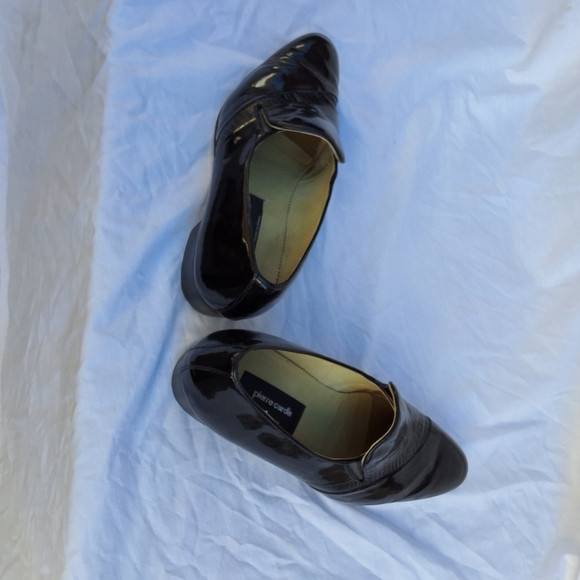 Pierre Cardin Vintage Unisex Black patent formal loafers M8.5 / W10 - Picture 4 of 8
